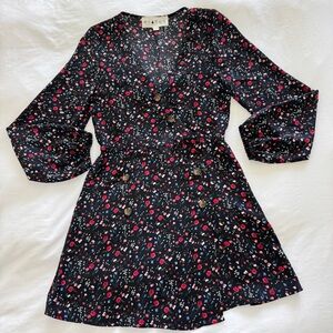 Hiatus Black Floral Mini Dress